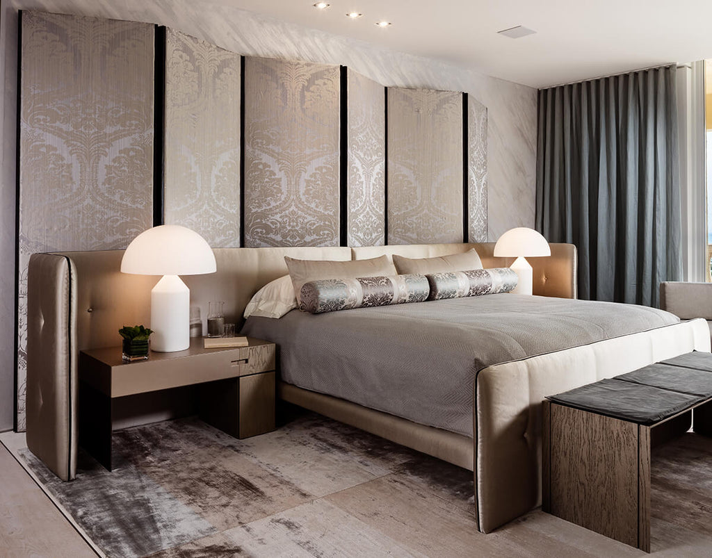 Modern bedroom with Venice Bed, nightstands, and decorative wall art for stylish decor