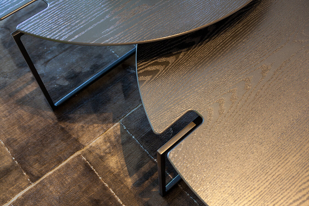 Modern dark wood Moscow Table coffee tables with metal legs for stylish living rooms