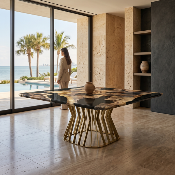 Amiata Olive Wood Square Dining Table