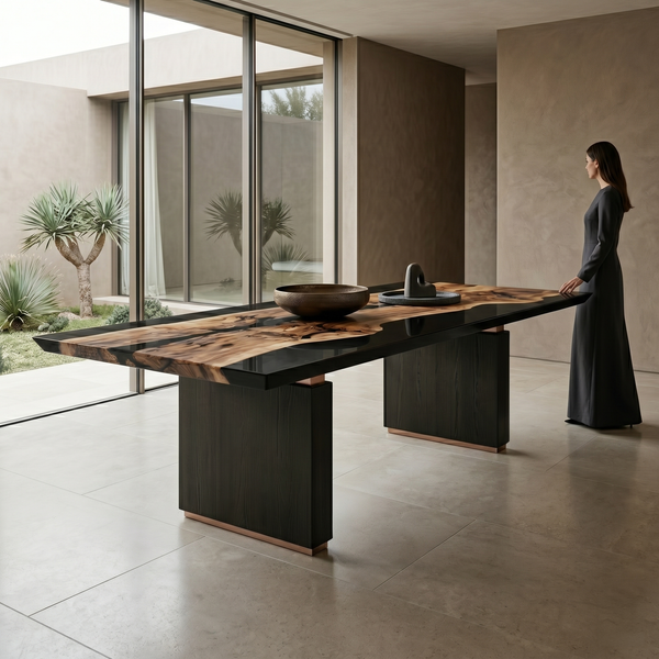 Black Morpheus Walnut Dining Table