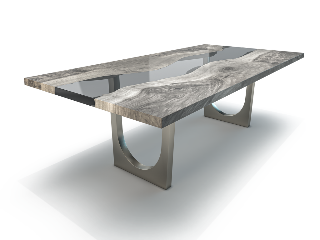 Timberwolf Carna Bleached River Walnut Wood Dining Table - ARDITI