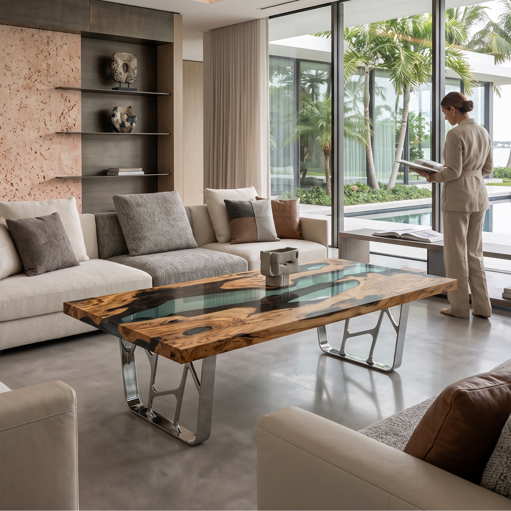 Celadon Ombrone Olive Wood Coffee Table