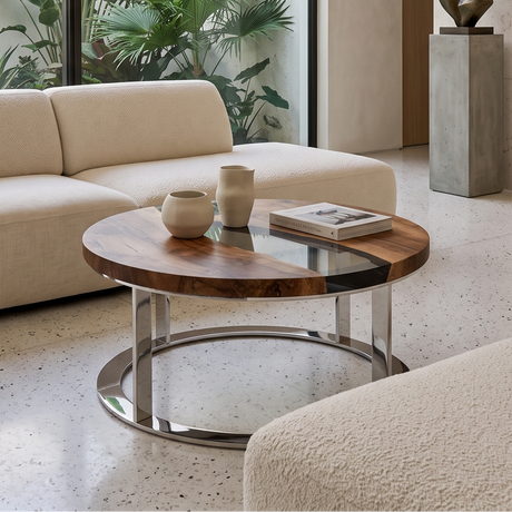 Dodona Walnut Wood River Coffee Table