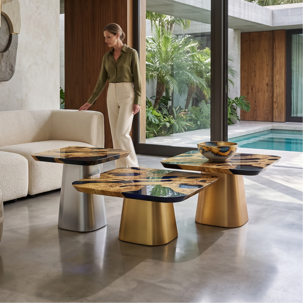 Dryope Square Olive Wood Coffee Tables