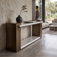 Eirene Metal Resin Console Table