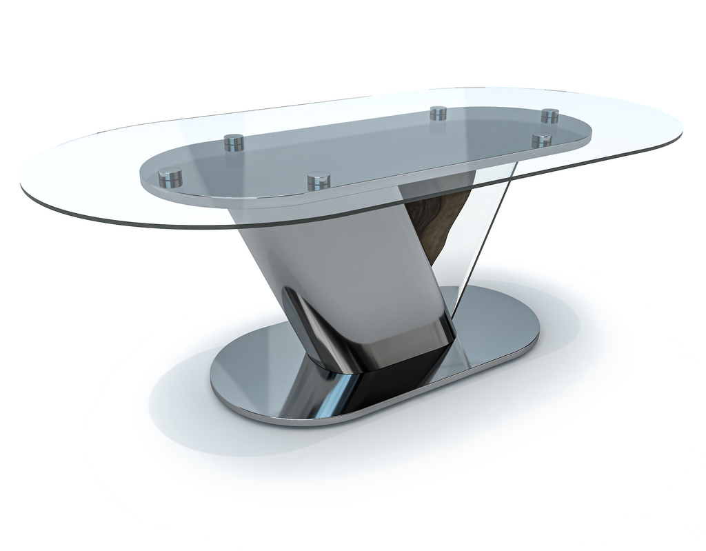 Evandros Glass Oval Dining Table - ARDITI COLLECTION®