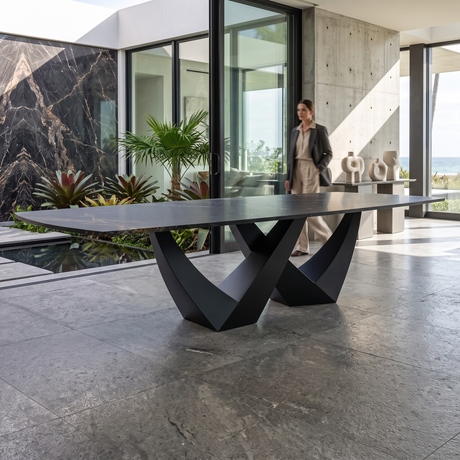 Ezio Black Marble Dining Table