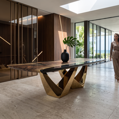 Ezio Walnut Wood Dining Table