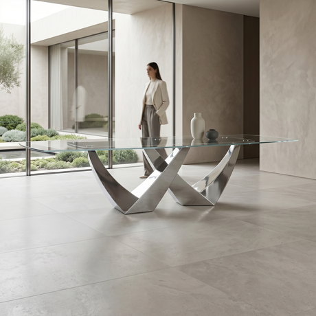 Ezio Glass Dining Table
