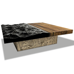 Eurybia Square Walnut Wood Coffee Table