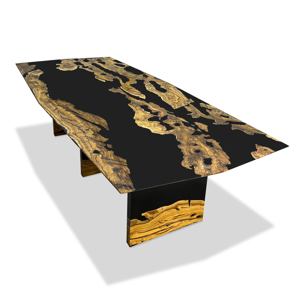 Black Octagon Thyria Olive Wood River Dining Table - ARDITI