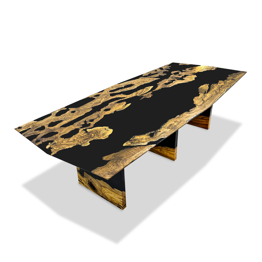 Black Octagon Thyria Olive Wood River Dining Table - ARDITI