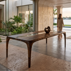 Manto Walnut Wood River Dining Table