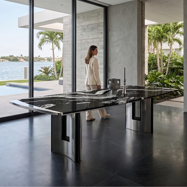 Meliades Black Marble Dining Table