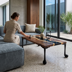 Melody Walnut Wood River Coffee Table