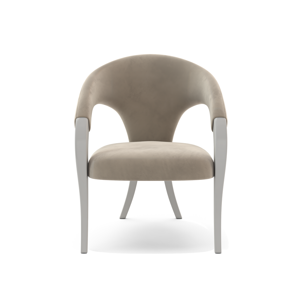 Ione Dining Chair with beige upholstery and light wooden legs for stylish dining rooms