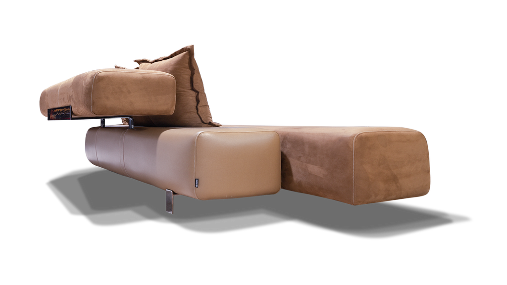 Modern beige modular Nice Angled Sofa with movable backrest for customizable comfort