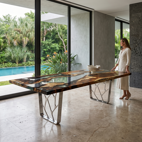 Ombrone Hackberry Wood River Dining Table