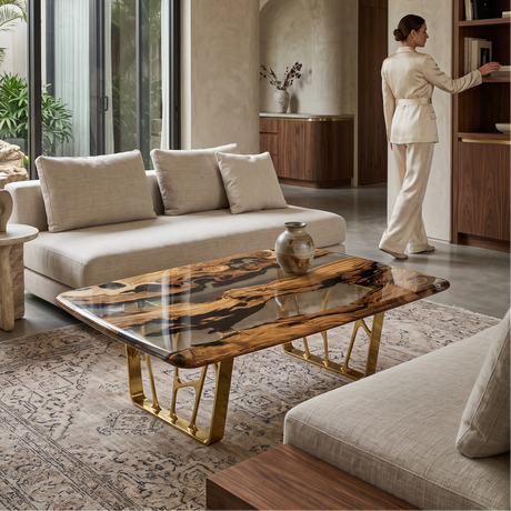 Ombrone Olive Wood Squoval Coffee Table