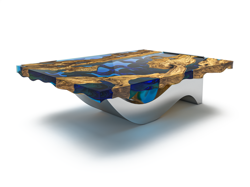 Ophion Wavy Olive Wood & Resin Coffee Table - ARDITI COLLECTION®