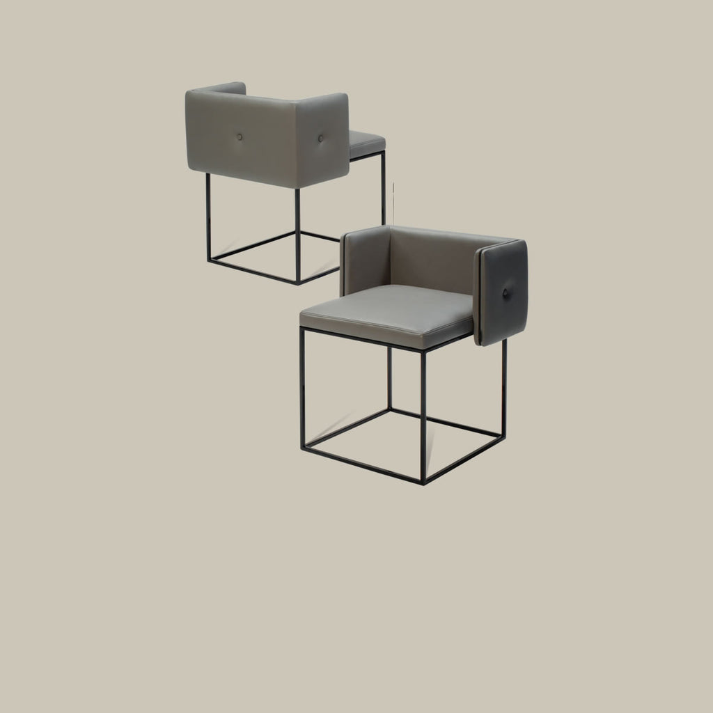Paris Chair modern gray armchairs with black metal frames for stylish living spaces