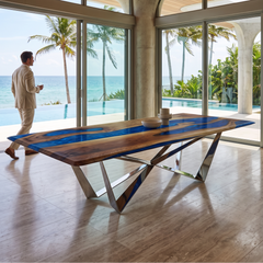 Pearl Blue Danube Walnut Dining Table