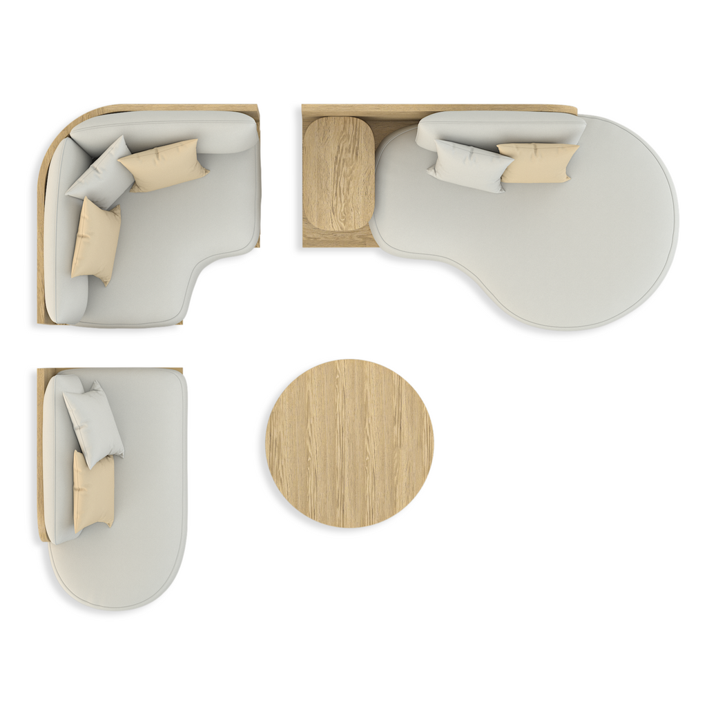 Alkandros Sectional Outdoor Set from Arditi Collection® with light-colored modular sofa