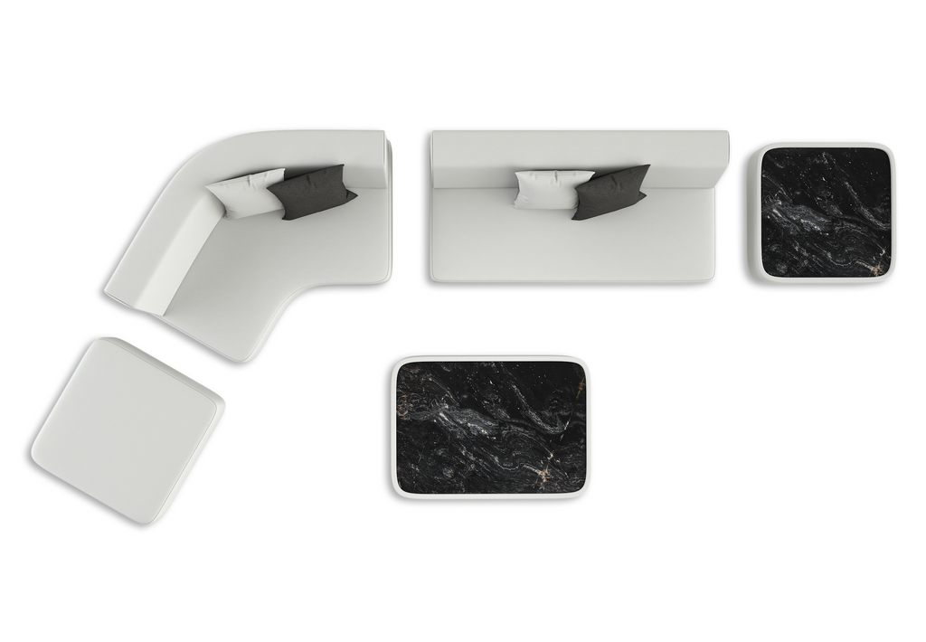 Orpheus Sectional Outdoor Set from Arditi Collection® with black marble-topped coffee tables