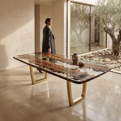 Staphyle Silverberry Wood Dining Table