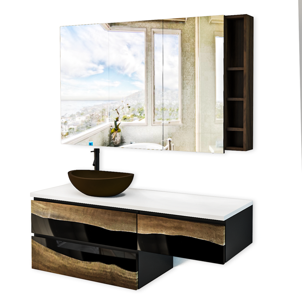 Nyktis Walnut Wood River Vanity - ARDITI COLLECTION®