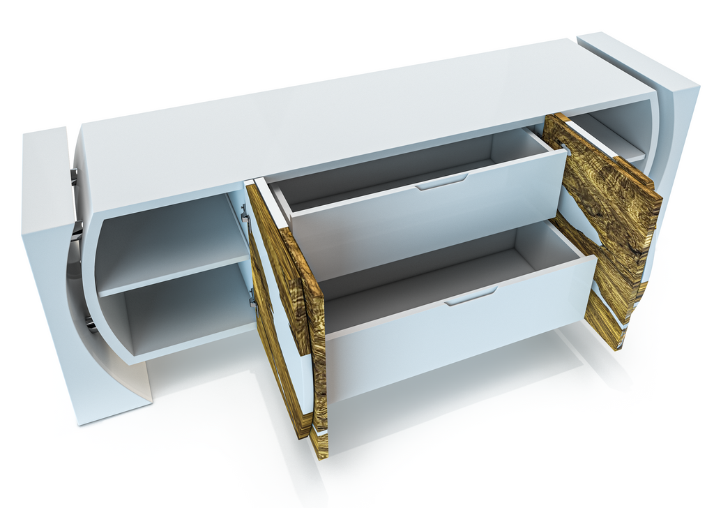 White Loire Olive Wood Credenza - ARDITI COLLECTION®