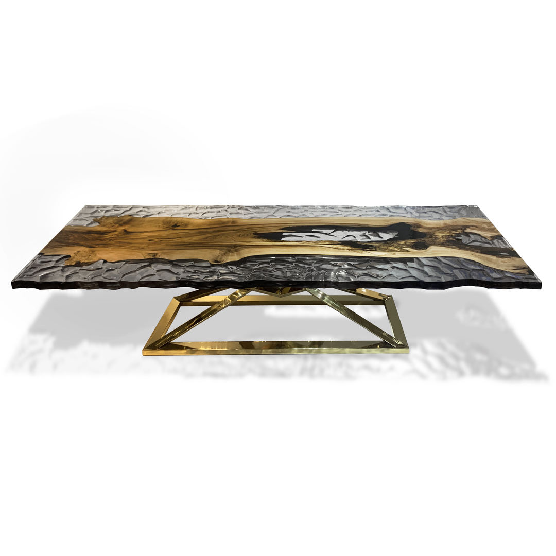Abruzzo Walnut Wood Wavy Dining Table - ARDITI COLLECTION®