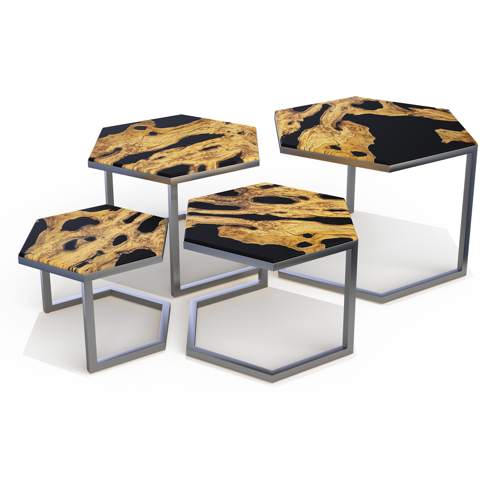 Alekto Olive Wood Coffee Table Set - ARDITI COLLECTION®