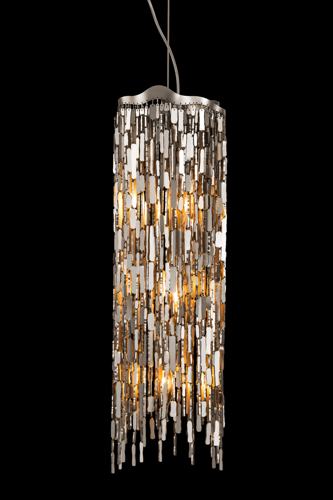 Modern rectangular Arthur Hanging Lamp with dangling metallic pieces for stylish lighting