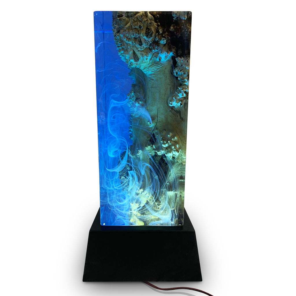 Aura Ocean Cube Lamp showcasing an underwater scene with jellyfish and coral