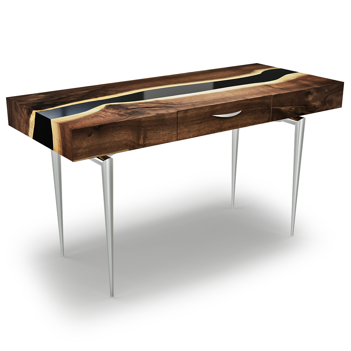 Black Harmonia Walnut Wood River Desk