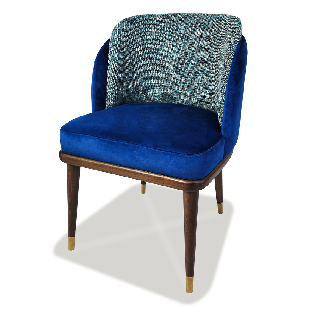 Blue Ariane Walnut Wood Dining Chair - ARDITI COLLECTION®