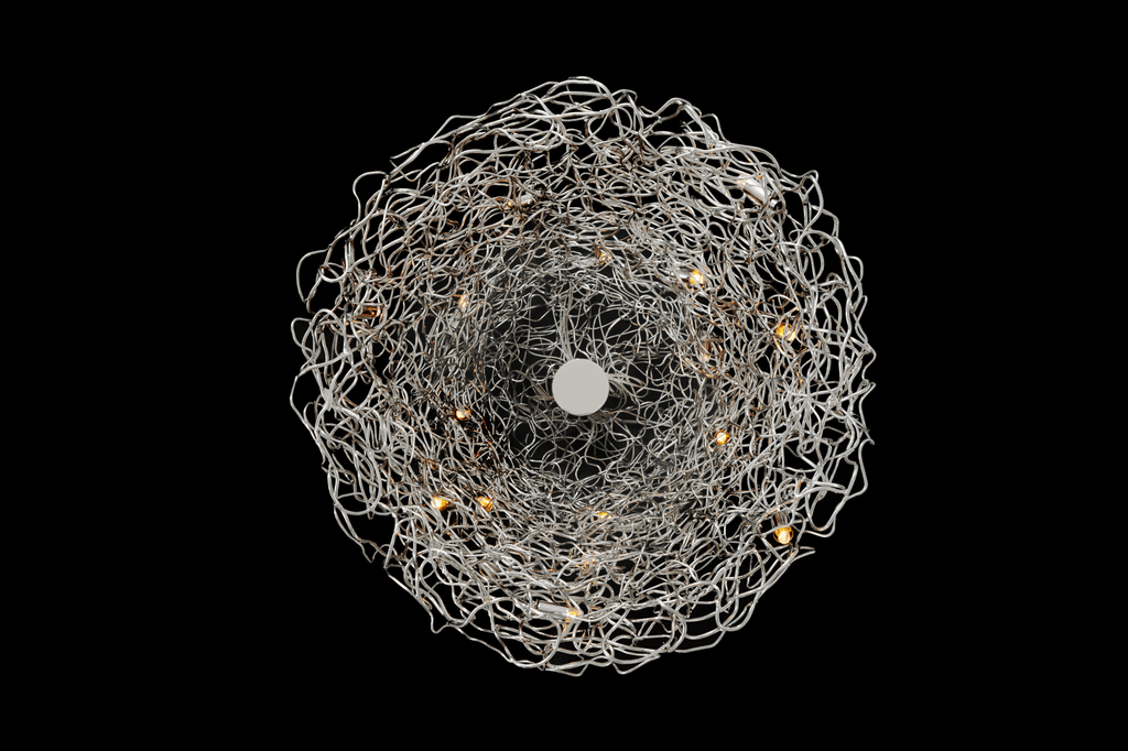 Modern abstract chandelier with glowing lights, perfect for Crystal Waters Hanging Lamp Shade