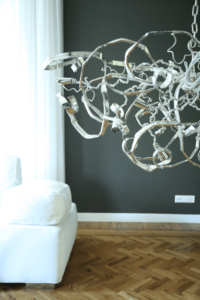 Ornate modern Delphinium Chandelier Oval with multiple light sockets for elegant lighting