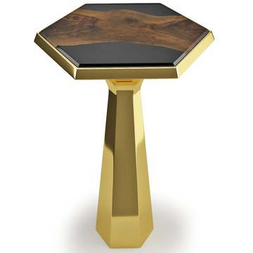 Despoina Walnut Wood Hexagonal End Table - ARDITI COLLECTION®