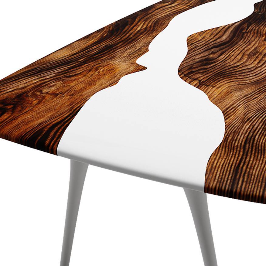 White Elysion Walnut Wood River Dining Table - ARDITI COLLECTION®