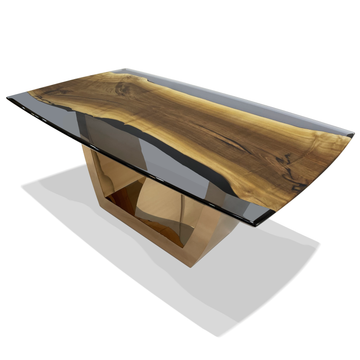 Evadne Walnut Wood Bronze Dining Table - ARDITI COLLECTION®