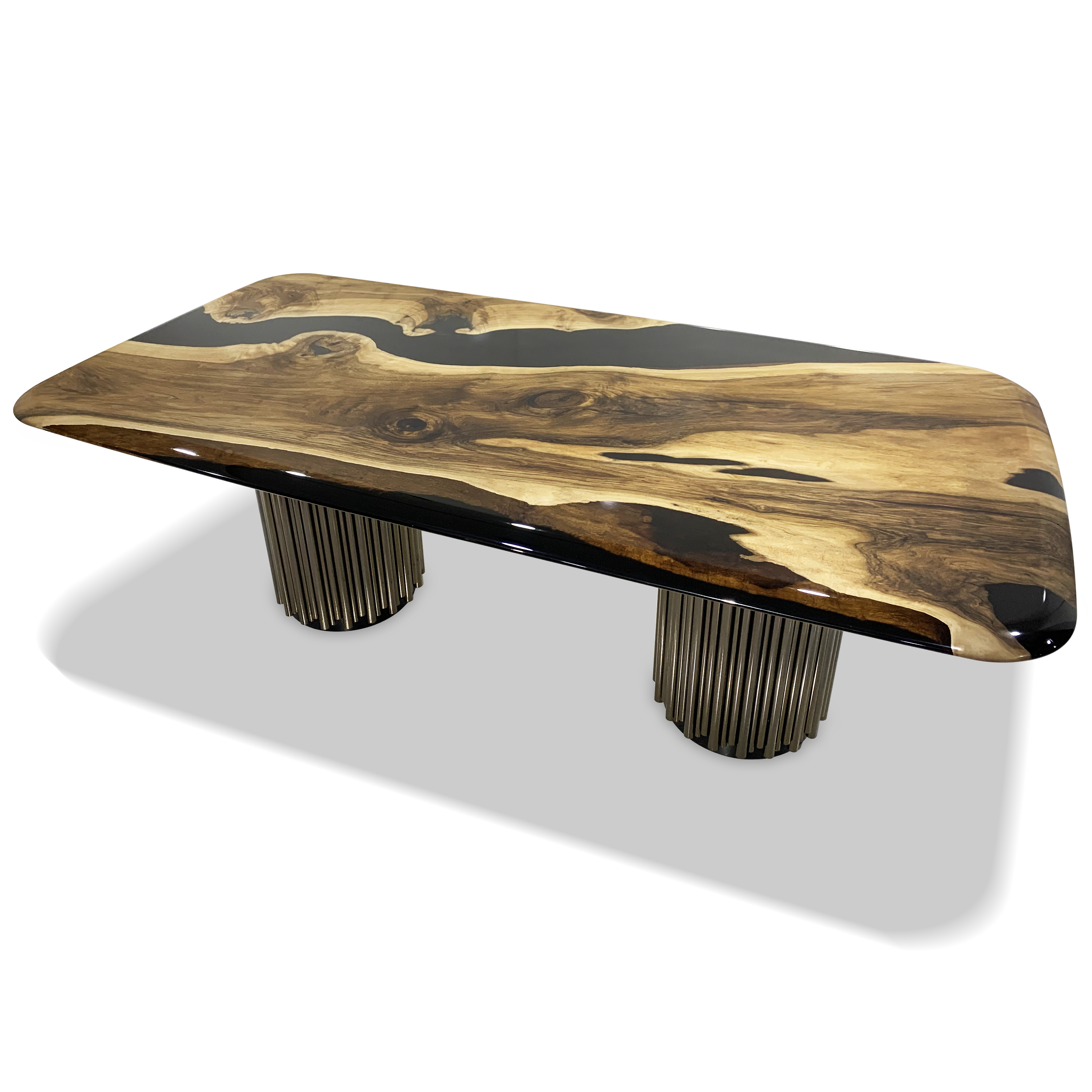 Evohe Black River Walnut Wood Dining Table