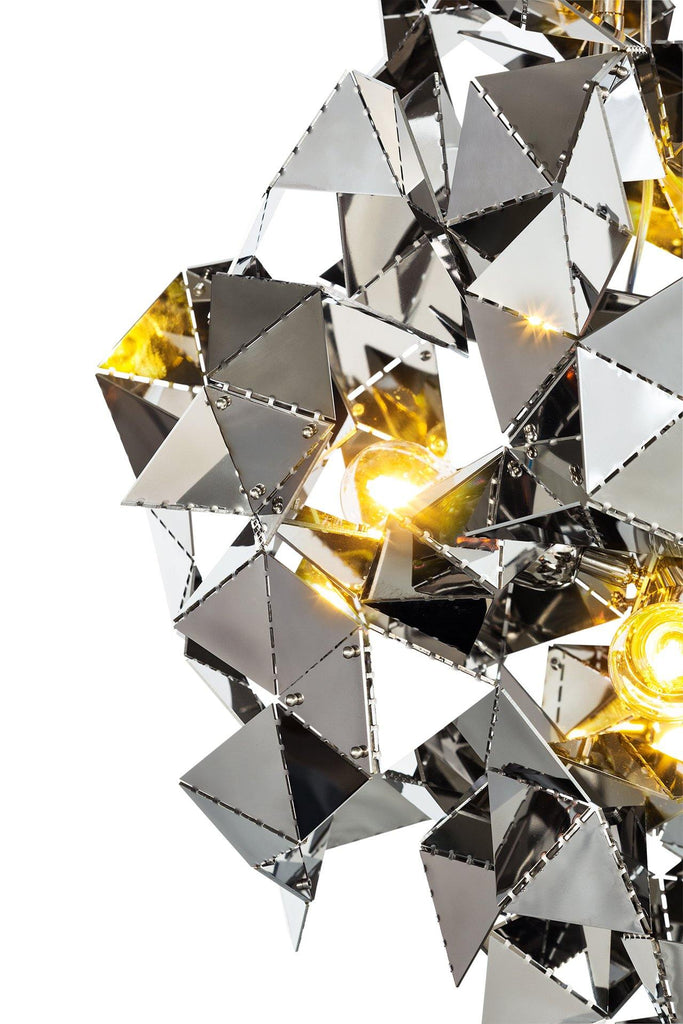 Fractal Cloud metallic geometric chandelier with multiple light sources for modern decor