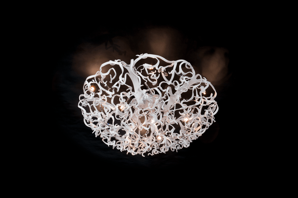 Illuminated Icy Lady Ceiling Lamp with an intricate organic branch-like design