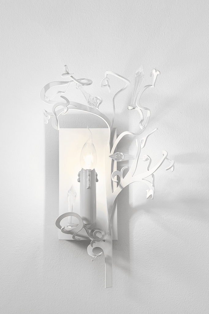 Icy Lady Wall Lamp with white wall sconce and decorative scrollwork for elegant lighting