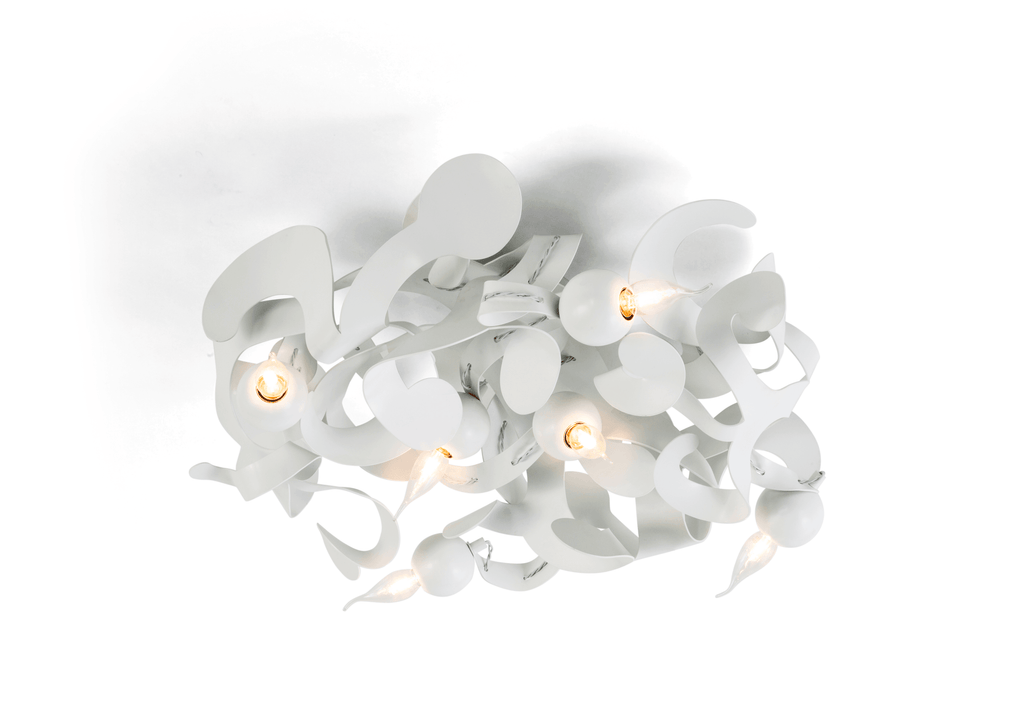 Kelp Ceiling Lamp Round with modern petal-like design and multiple small bulbs