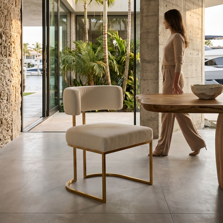 Matera Slim Dining Chair in Ivory