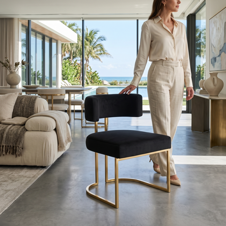 Matera Slim Dining Chair in Black