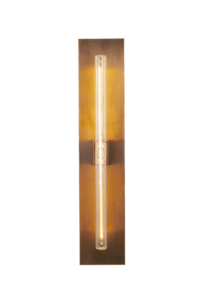Linea Wall Lamp with rectangular wall-mounted design and exposed long bulb for modern decor
